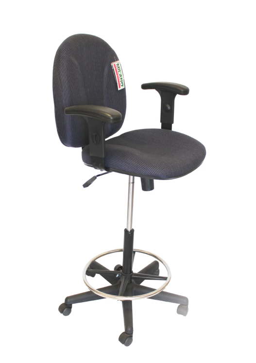 Ergowood drafting fabric chair with arms